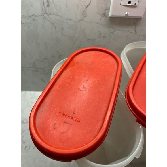 Tupperware Clear Square Kitchen Storage Containers with Lids #1615 Set of 5 - Picture 7 of 10